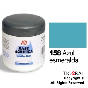 BASE ACRILICA AD 158 AZUL ESMERALDA 200ML X 3 UNIDADES